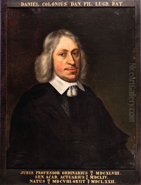 Portret van Daniel Colonius, hoogleraar Rechtsgeleerdheid te Leiden Oil Painting by Icones Leidenses