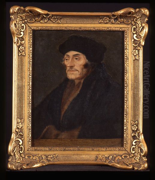 Portret van Desiderius Erasmus, humanist Oil Painting by Hans Holbein the Younger