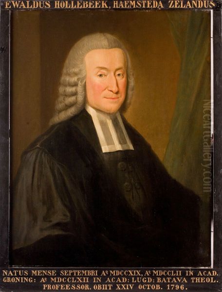 Portret van Ewald Hollebeek, hoogleraar Godgeleerdheid te Leiden Oil Painting by Icones Leidenses