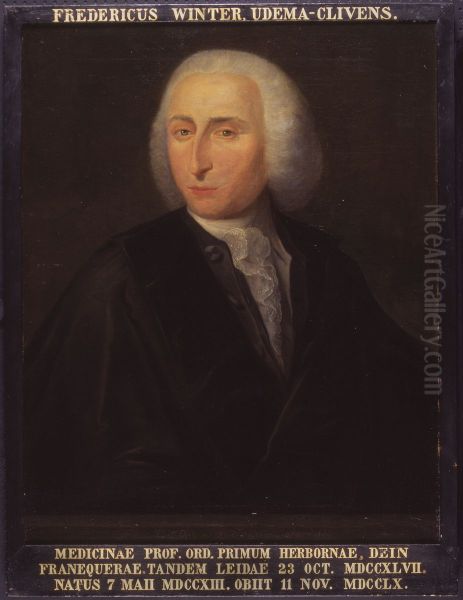 Portret van Frederik Winter, hoogleraar Geneeskunde te Leiden Oil Painting by Jan Palthe