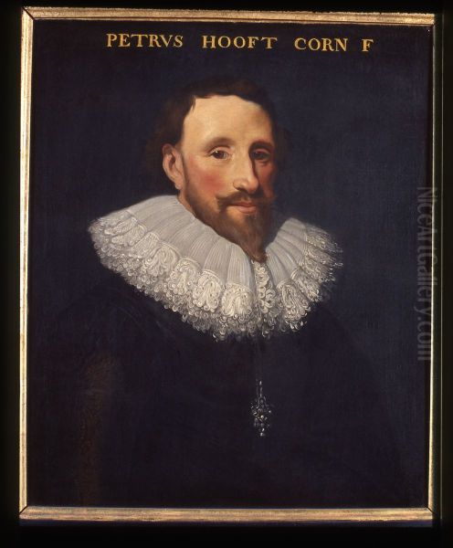 Portret van Pieter Cornelisz. Hooft, historieschrijver en dichter Oil Painting by Michiel Jansz. van Mierevelt