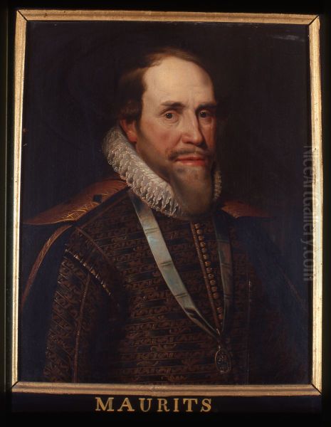 Portret van prins Maurits van Oranje, stadhouder Oil Painting by Michiel Jansz. van Mierevelt