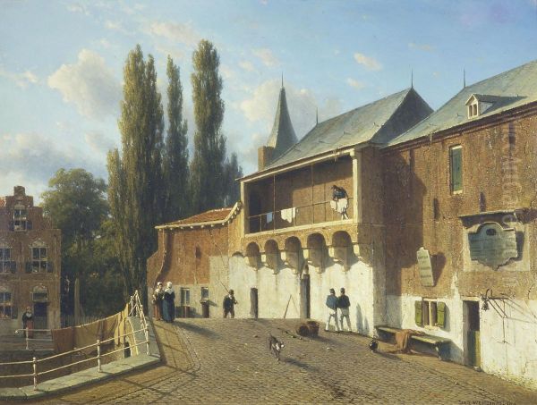 De Koppelpoort, Amersfoort Oil Painting by Jan Weissenbruch