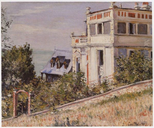 Villas au bord de la mer, en Normandie Oil Painting by Gustave Caillebotte