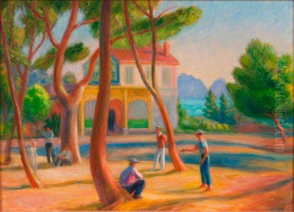 Bowlers, La Ciotat Oil Painting by William James Glackens