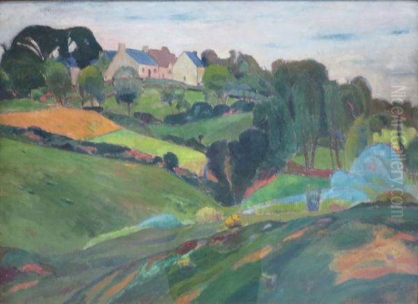 Brittany Landscape Oil Painting by Emile Bernard