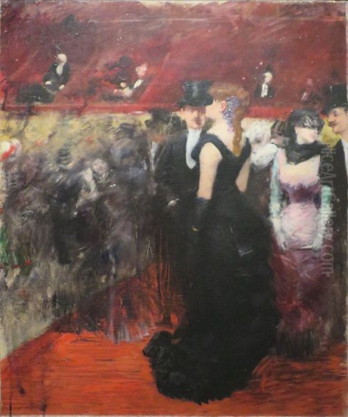 Ball in the Paris Grand Opera Oil Painting by Jean-Louis Forain