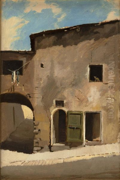 A building, probably in Italy Oil Painting by Elihu Vedder