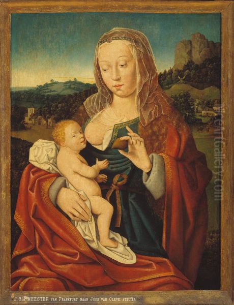 Maria lactans met peer Oil Painting by Master Of Frankfurt