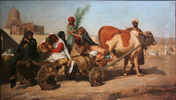 During the celebrations ofBayramin Cairo Oil Painting by Felix-Auguste Clement