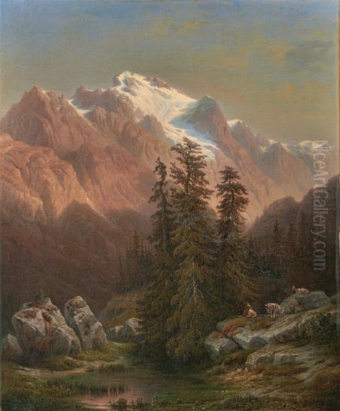 The Gelmerhorn Oil Painting by Francois Diday