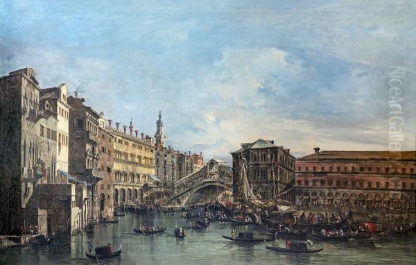 Rialto bridge Oil Painting by Francesco Guardi