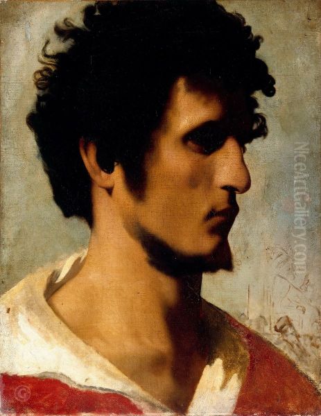 Head of a Peasant from the Roman Countryside (Giacomo Orlandi) Oil Painting by Jean-Leon Gerome