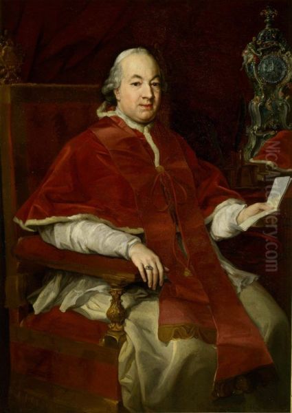 Portrait of Pius VI (Braschi, 1775-1799) Oil Painting by Pompeo Batoniand workshop