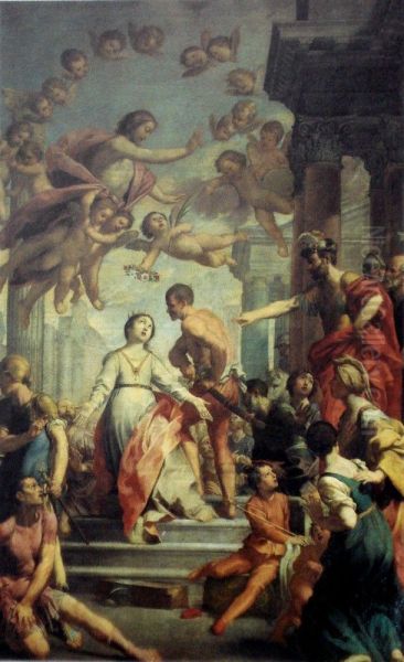 Martyrdom of S. Catherine Oil Painting by Francesco Gessi