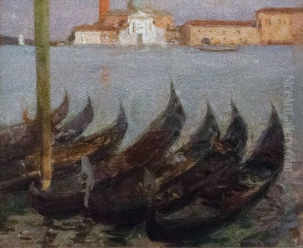 Santa Maria della Salute with Gondolas Oil Painting by Eugene Lawrence Vail