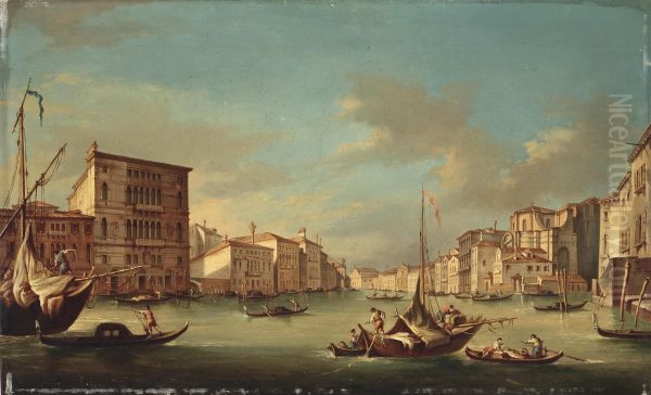 View of the Grand Canal with the church of San Geremia Oil Painting by Francesco Guardi