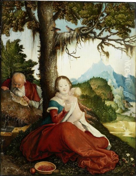 Rest on the Flight to Egypt Oil Painting by Hans Baldung Grien