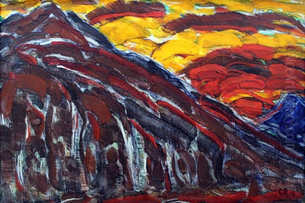 Visionare Landschaft Oil Painting by Christian Rohlfs