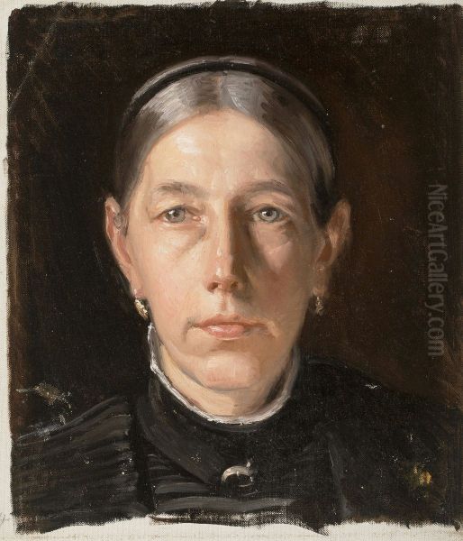 Hulda Brondum. Study. Oil Painting by Michael Peter Ancher