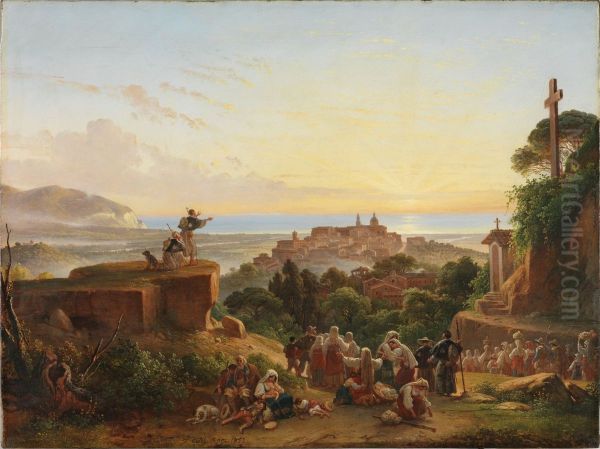 Pilgrimage Oil Painting by Franz Ludwig Catel