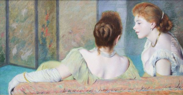 Causerie Oil Painting by Federico Zandomeneghi