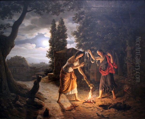 Roman Love Spells Oil Painting by Johann Erdmann Hummel