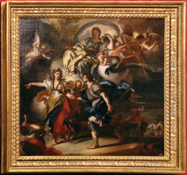 Enea e Didone si inoltrano verso la grotta Oil Painting by Francesco Solimena