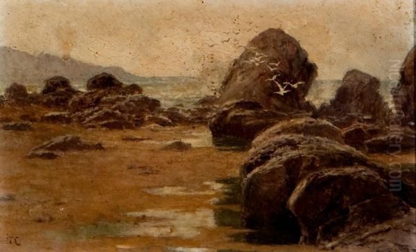 Playas De Carnota (finisterre) Oil Painting by Tomas Campuzano Y Aguirre