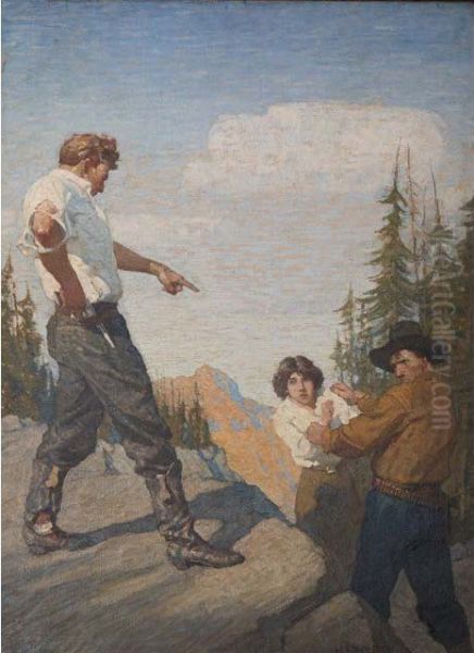 Stand away from that girl! Oil Painting by N. C. Wyeth