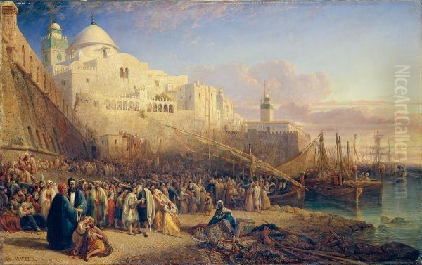 Le Depart d'Israelites pour la Terre sainte (scene algerienne) Oil Painting by William Wyld