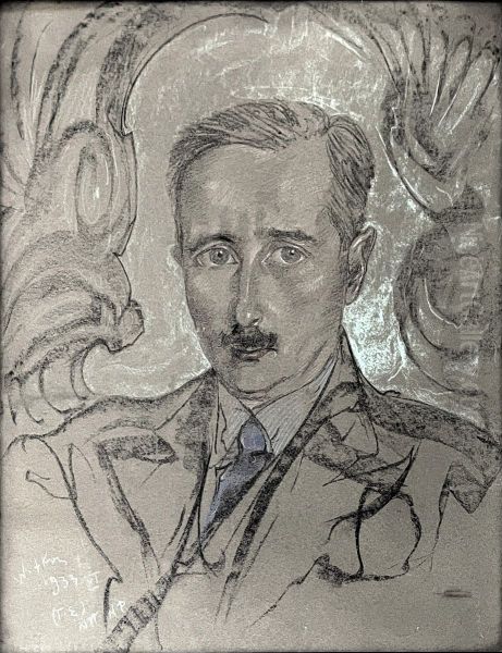 Portrait of Wladyslaw Tatarkiewicz Oil Painting by Stanislaw Ignacy Witkiewicz