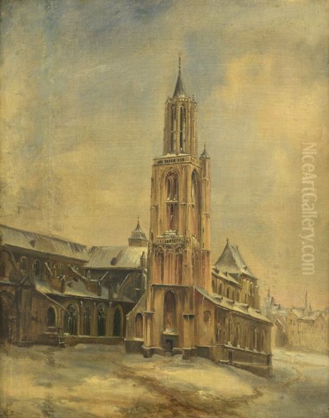 St.Janskerk te Maastricht Oil Painting by Alexander Schaepkens