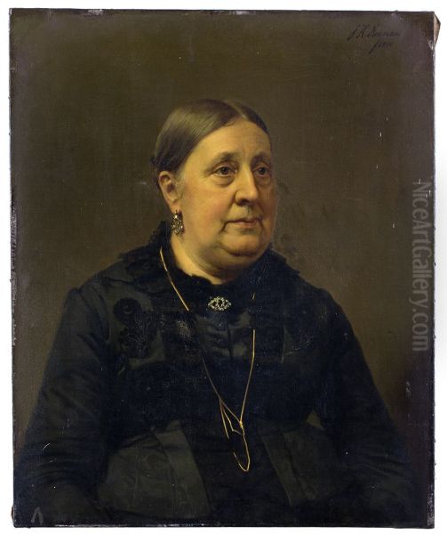 Johanna Catharina Elisabeth Endtz (1826-1903), Oil Painting by Johan Heinrich Neuman