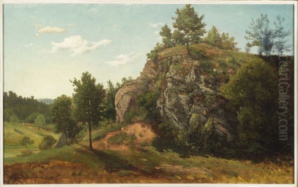 Avondlandschap. Oil Painting by Henri Harpignies