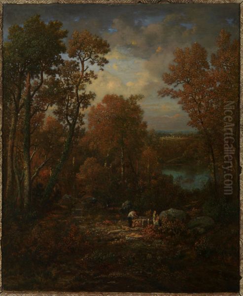 De houthakker (Le bucheron). Oil Painting by Theodore Rousseau