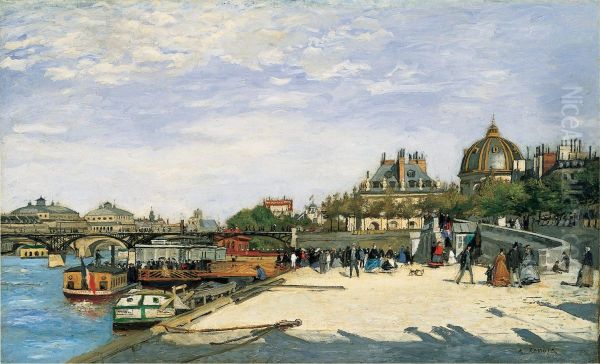 Le  Pont des Arts Paris Oil Painting by Pierre-Auguste Renoir