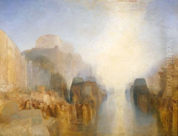 The Harbour of Brest The Quayside and Chateau Oil Painting by J. M. W. Turner