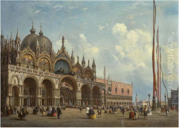 St Mark's Square, Venice Oil Painting by Adolf Sukkert