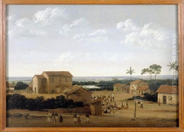 Village in the province Pernambuco in Brazil Oil Painting by Frans Post