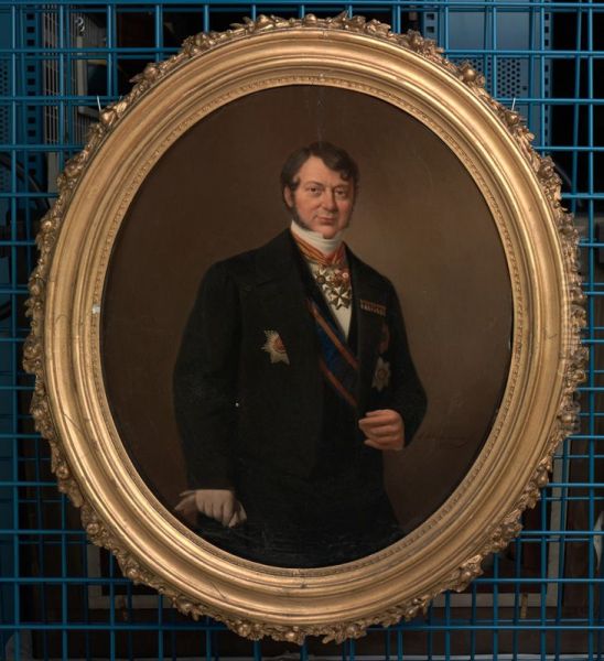 Portrait of J.C. Rijk, minister of the Marine Oil Painting by Izaak Schouman