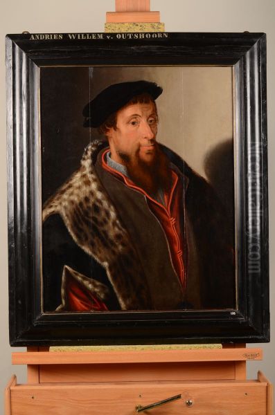 Andries Willemsz van Oudshoorn van Sonnevelt Oil Painting by Maarten Van Heemskerck