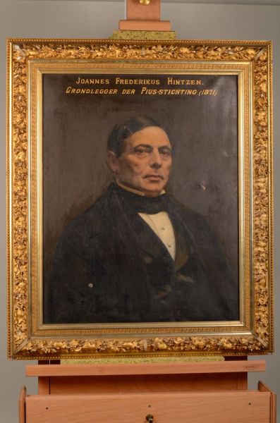 Portret van Joannes Frederikus Hintzen Grondlegger der Pius-stichting (1871) Oil Painting by Johan Heinrich Neuman