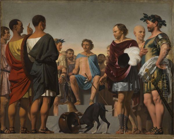 Lycurgus toont het belang van de opvoeding Oil Painting by Caesar Van Everdingen