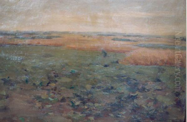 Landschap met aardappelvelden en gerst Oil Painting by Anton Mauve