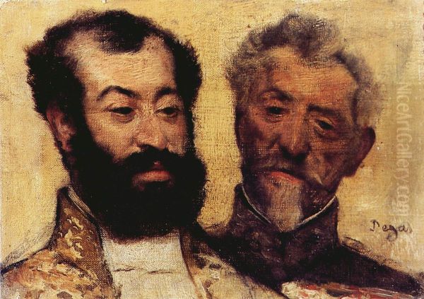 Le general Mellinet et le grand rabbin Astruc Oil Painting by Edgar Degas