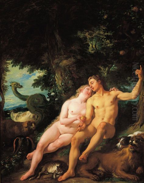 Adam et Eve Oil Painting by Jean-Francois de Troy