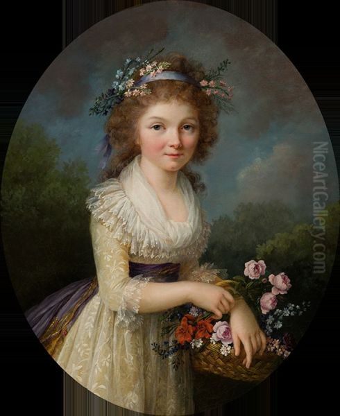 Portrait of a Young Girl Oil Painting by Marie-Victoire Lemoine