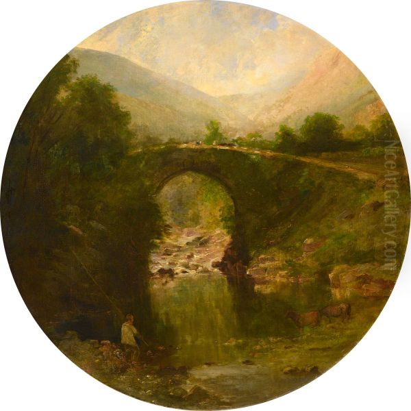 Bridge near South Brent, Devon Oil Painting by John Gendall