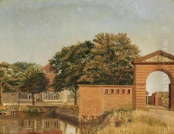 A view of the gate to the Kastel of Copenhagen. Oil Painting by Peter Gemzoe